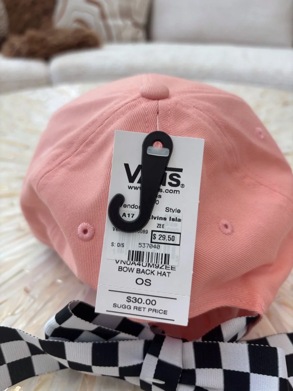 NWT Vans Pink Bow Back Hat Baseball Cap - Picture 5 of 6